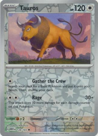 Tauros - 128/165 - Uncommon Reverse Holo (Español)