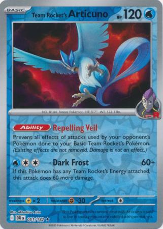 Team Rocket's Articuno - 051/182 - Reverse Holo Rare (Español LA)