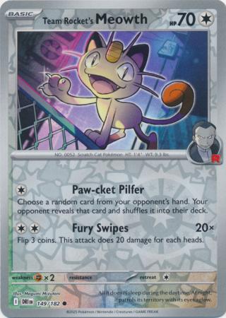 Team Rocket's Meowth - 149/182 - Common Reverse Holo (Español LA)