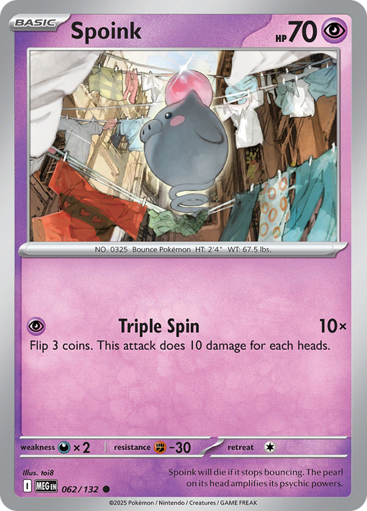Spoink - 062/132 - Common Reverse Holo