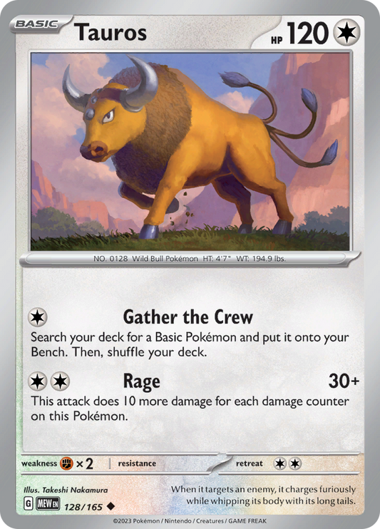 Tauros - 128/165 - Uncommon (Español)