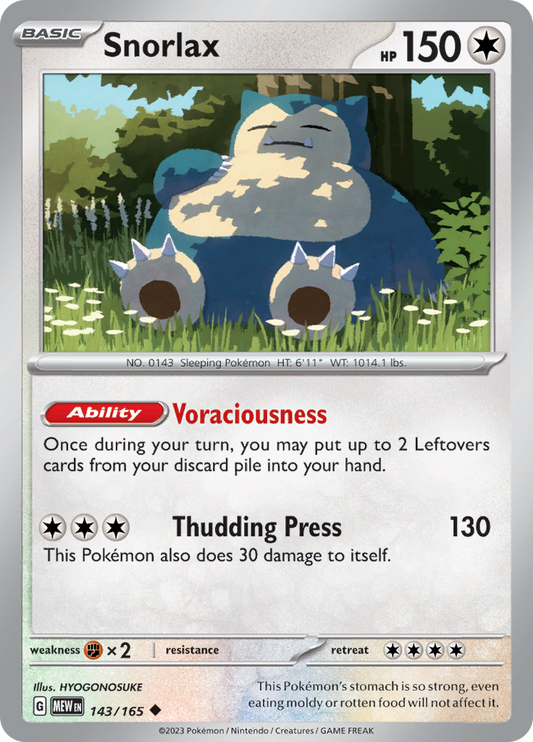 Snorlax - 143/165 - Uncommon (Español)