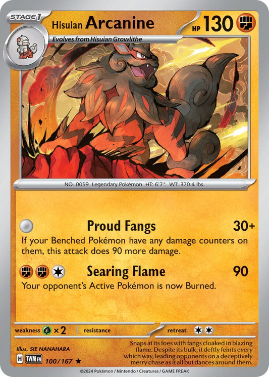 Hisuian Arcanine - 100/167 - Rare