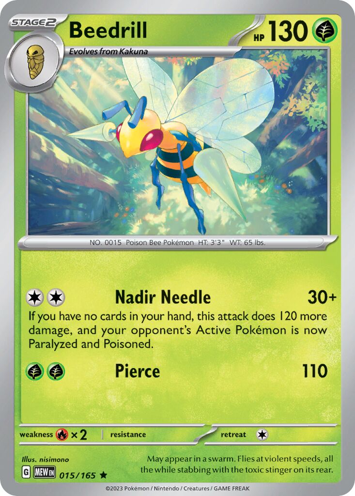 Beedrill - 015/165 - Rare