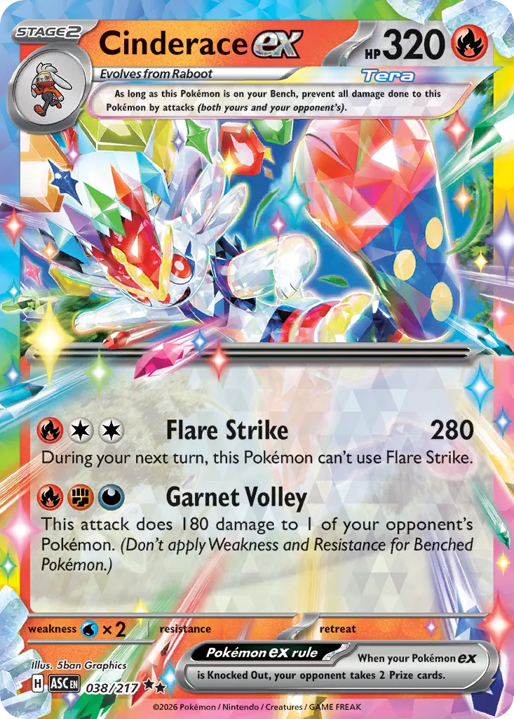 Cinderace ex - 038/217 - Double Rare