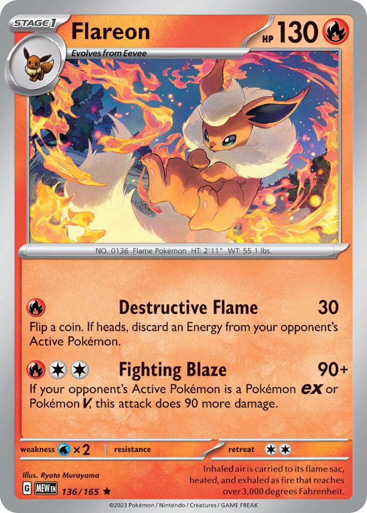 Flareon - 136/165 - Rare