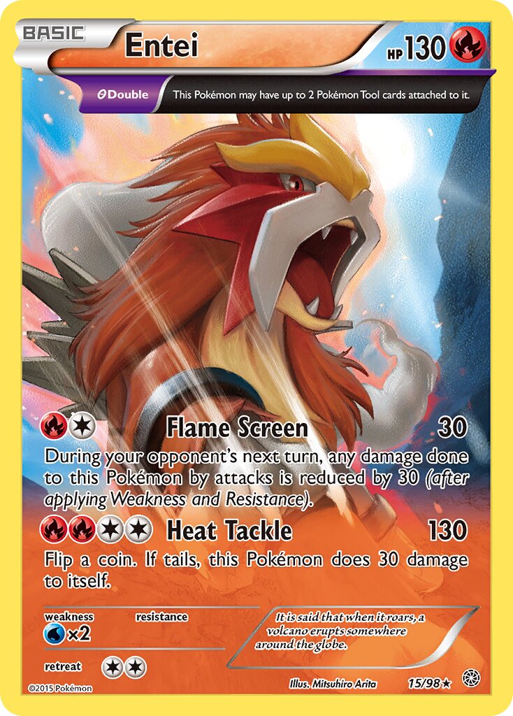 Entei - 15/98 - Rare Holo