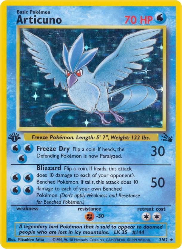 Articuno - 2/62 - Unlimited Holofoil Rare Holo