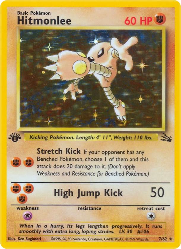 Hitmonlee - 7/62 - Unlimited Holofoil Rare Holo