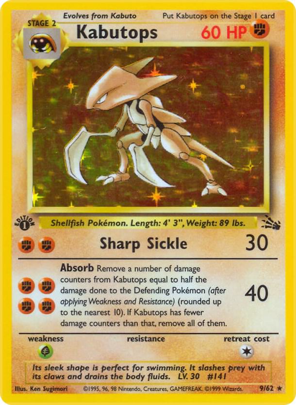 Kabutops - 9/62 - Unlimited Holofoil Rare Holo