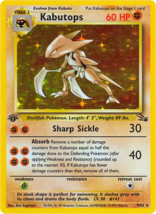 Kabutops - 9/62 - Unlimited Holofoil Rare Holo