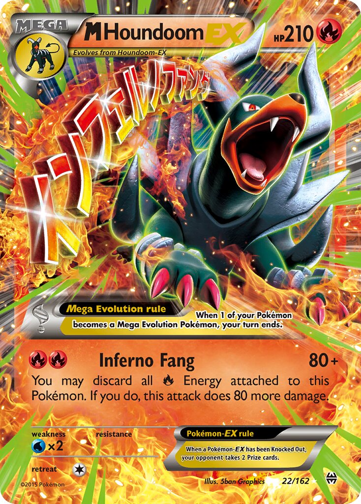 M Houndoom-EX - 22/162 - Rare Holo EX