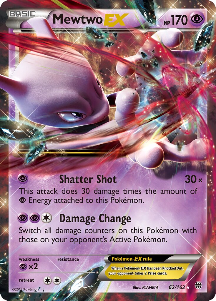 Mewtwo-EX - 62/162 - Rare Holo EX