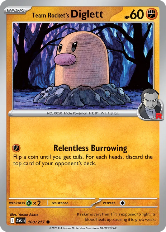 Team Rocket's Diglett - 100/217 - Common