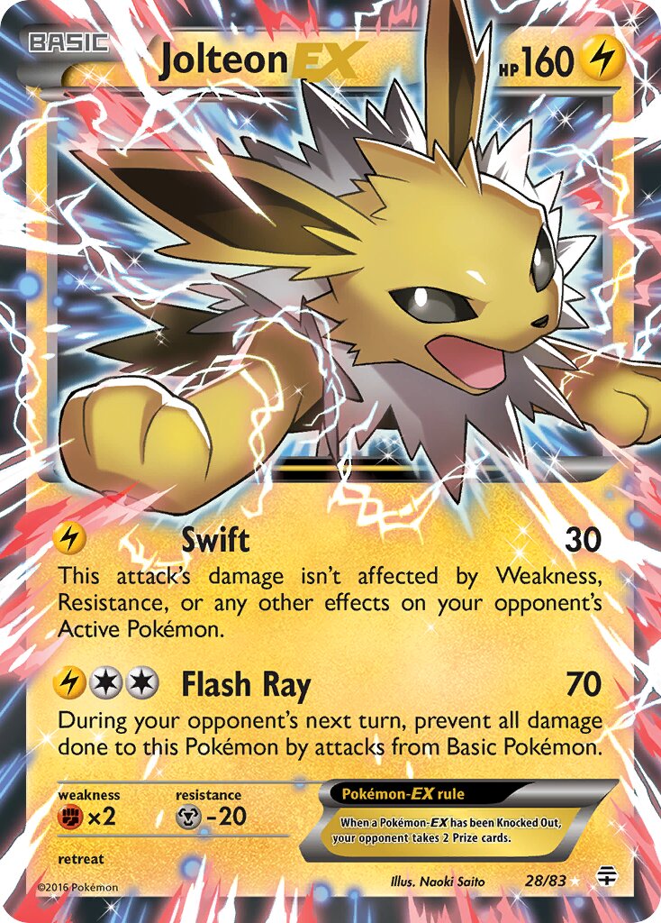 Jolteon-EX - 28/83 - Rare Holo EX