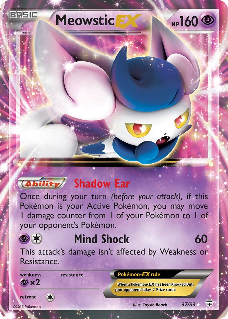 Meowstic-EX - 37/83 - Rare Holo EX