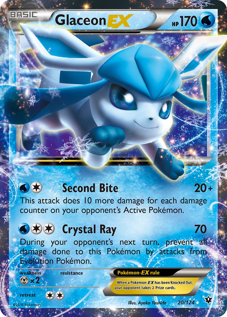 Glaceon-EX - 20/124 - Rare Holo EX
