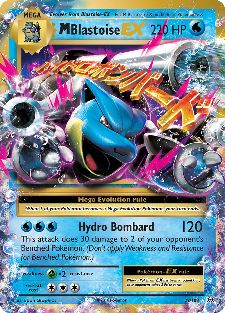 M Blastoise-EX - 22/108 - Rare Holo EX