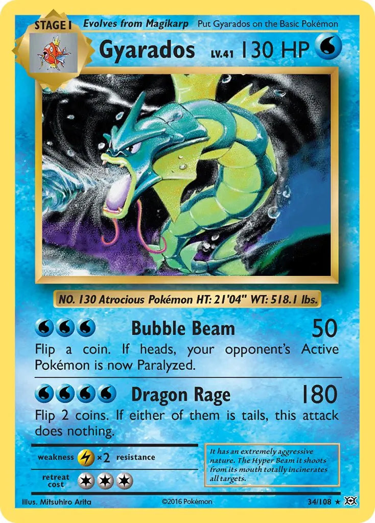 Gyarados - 34/108 - Rare Holo