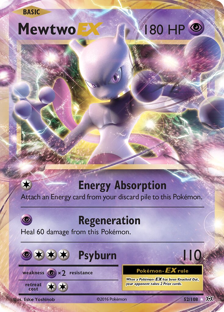 Mewtwo-EX - 52/108 - Rare Holo EX