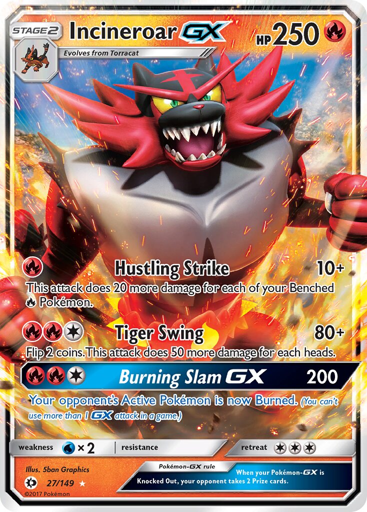 Incineroar-GX - 27/149 - Rare Holo GX