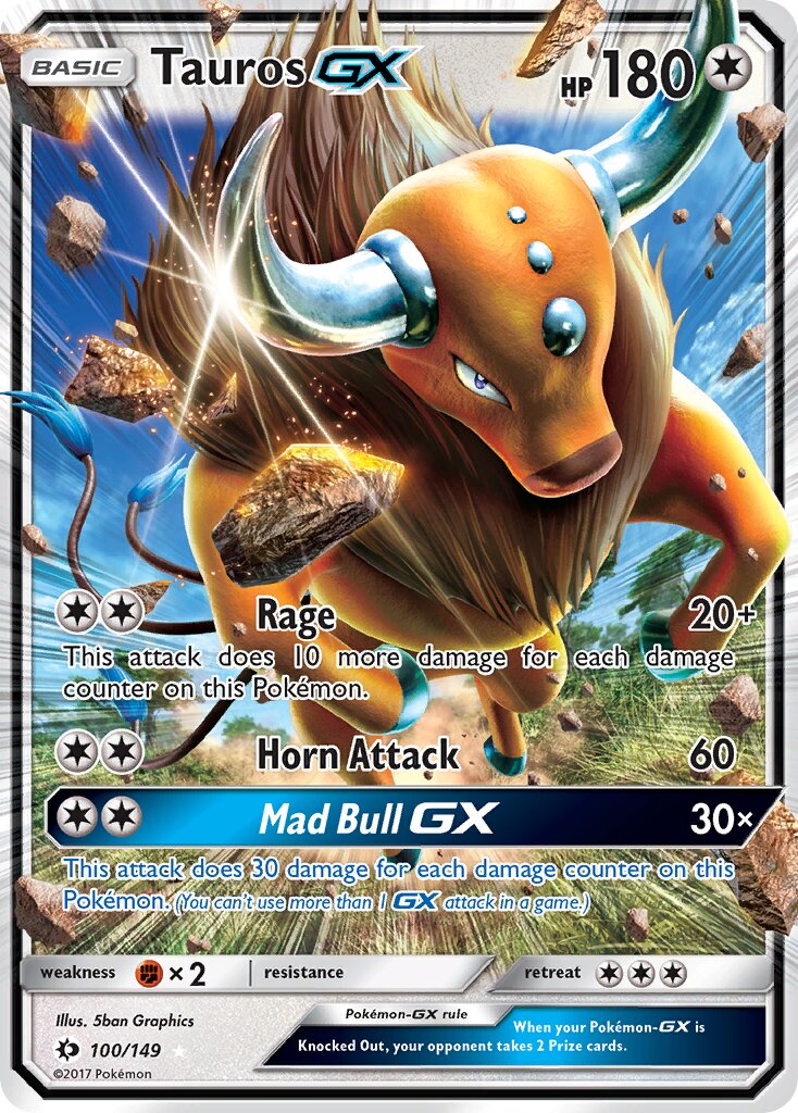 Tauros-GX - 100/149 - Rare Holo GX