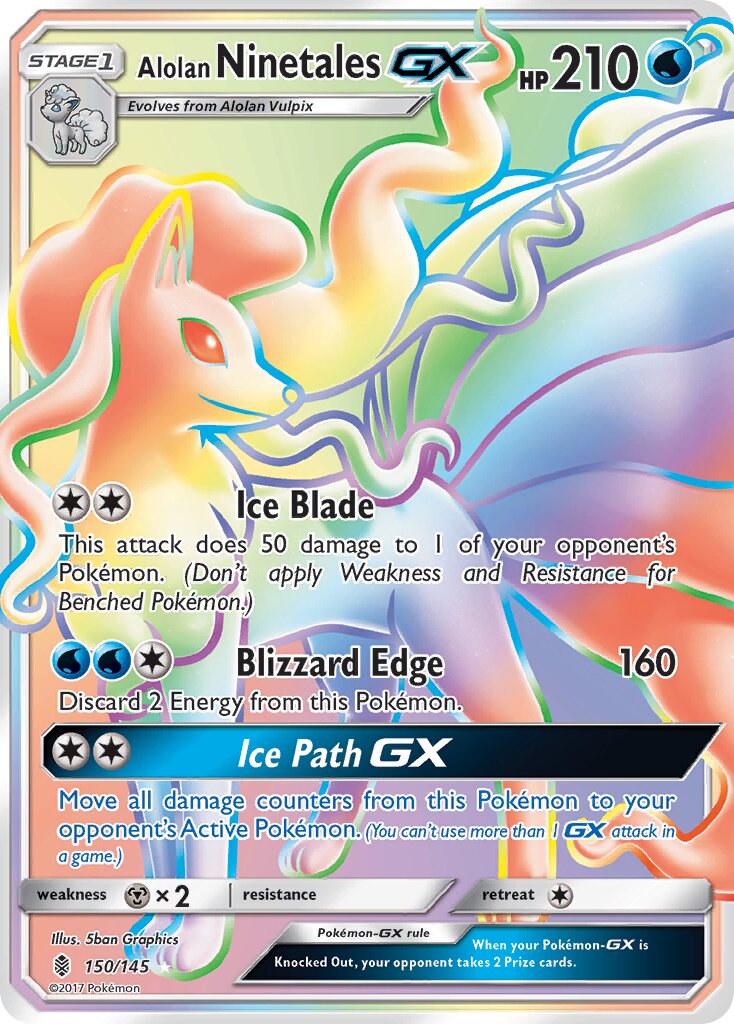 Alolan Ninetales-GX - 150/145 - Rare Rainbow