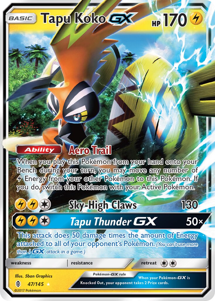 Tapu Koko-GX - 47/145 - Rare Holo GX