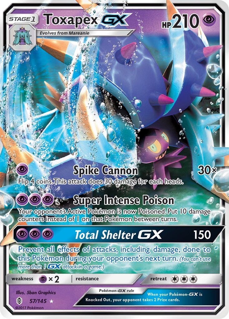 Toxapex-GX - 57/145 - Rare Holo GX