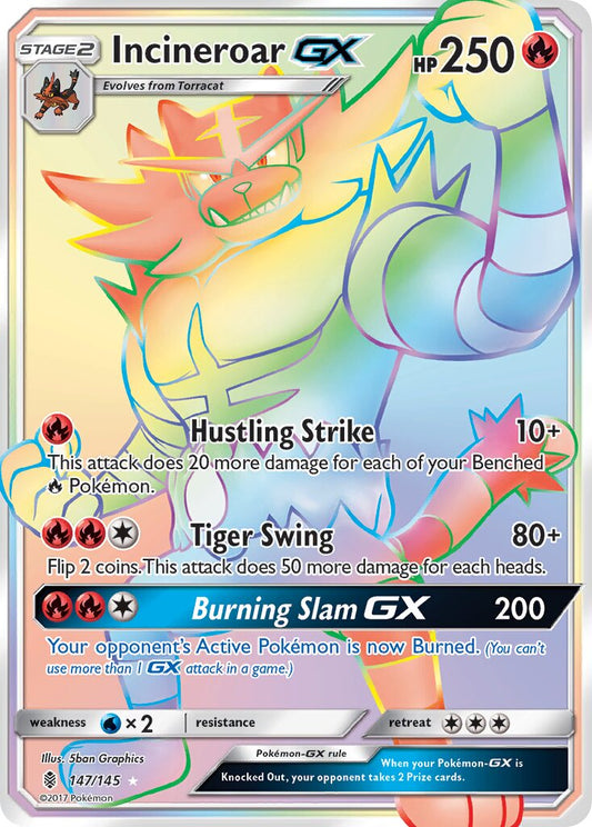Incineroar-GX - 147/145 - Rare Rainbow