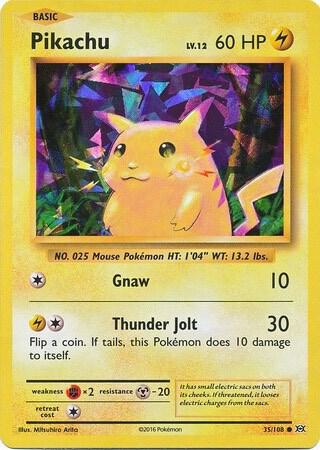 Pikachu - 35/108 (Cracked Ice Holo) - 035/108 - Holo Rare