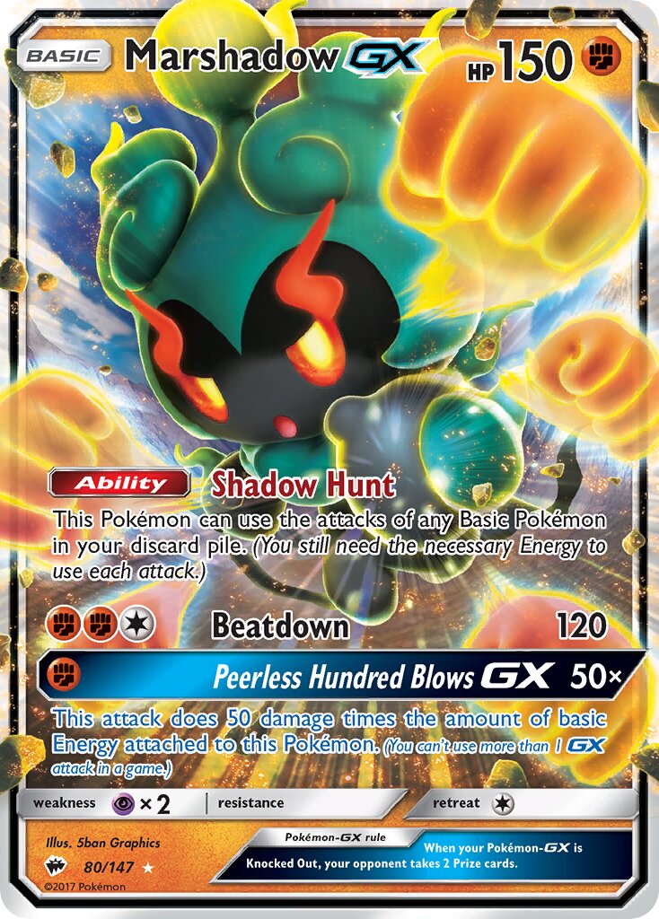 Marshadow-GX - 80/147 - Rare Holo GX