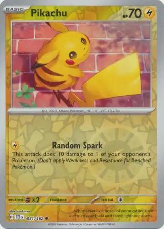 Pikachu - 051/162 - Common Reverse Holo