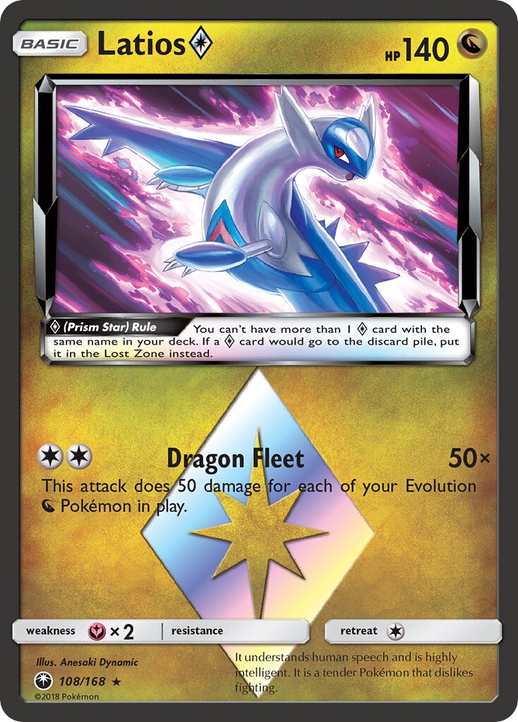 Latios ◇ - 108/168 - Rare Prism Star