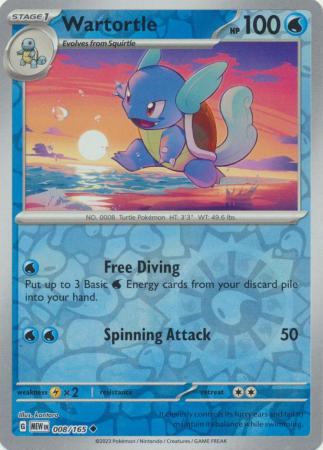 Wartortle - 008/165 - Uncommon Reverse Holo (Español)
