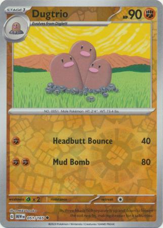 Dugtrio - 051/165 - Uncommon Reverse Holo (Español)