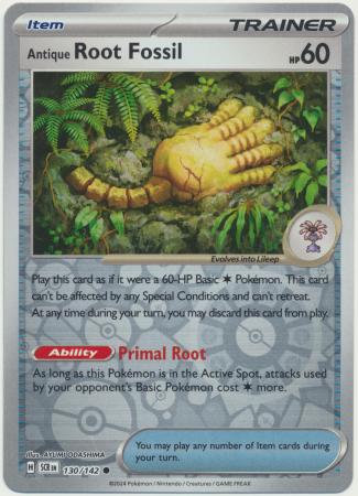 Antique Root Fossil - 130/142 - Common Reverse Holo (Portugués)