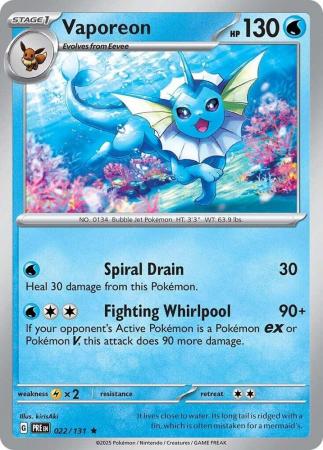 Vaporeon - 022/131 - Holo Rare (Español)