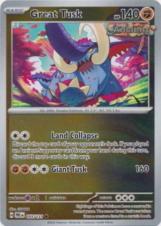 Great Tusk - 055/131 - Uncommon Reverse Holo