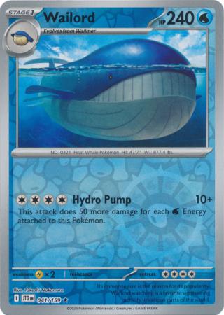 Wailord - 041/159 - Reverse Holo Rare (Español LA)
