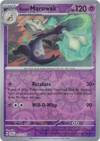 Alolan Marowak - 057/159 - Uncommon Reverse Holo (Español LA)