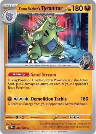 Team Rocket's Tyranitar - 096/182 - Holo Rare (Español LA)
