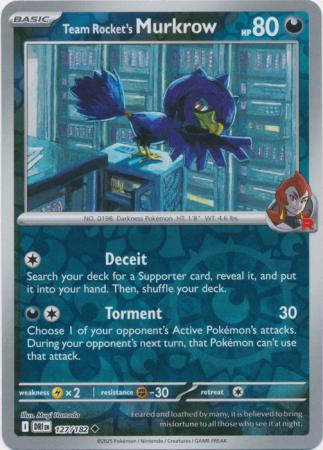 Team Rocket's Murkrow - 127/182 - Uncommon Reverse Holo