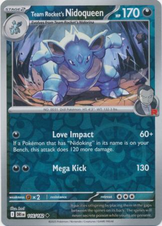Team Rocket's Nidoqueen - 116/182 - Uncommon Reverse Holo (Español LA)