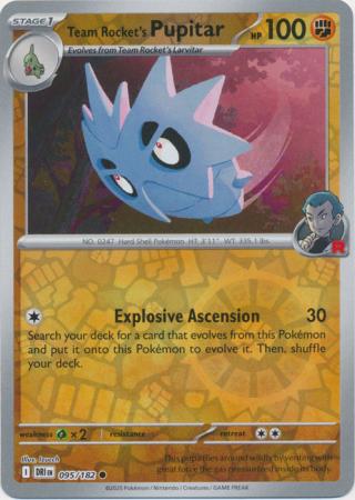 Team Rocket's Pupitar - 095/182 - Common Reverse Holo (Español LA)
