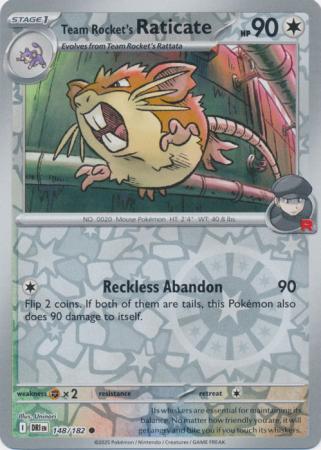 Team Rocket's Raticate - 148/182 - Common Reverse Holo (Español LA)