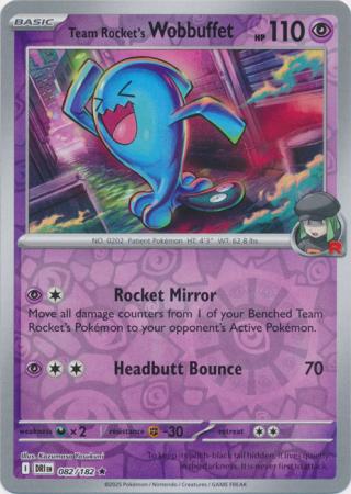 Team Rocket's Wobbuffet - 082/182 - Reverse Holo Rare