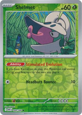 Shelmet - 008/086 - Common Reverse Holo (Español LA)