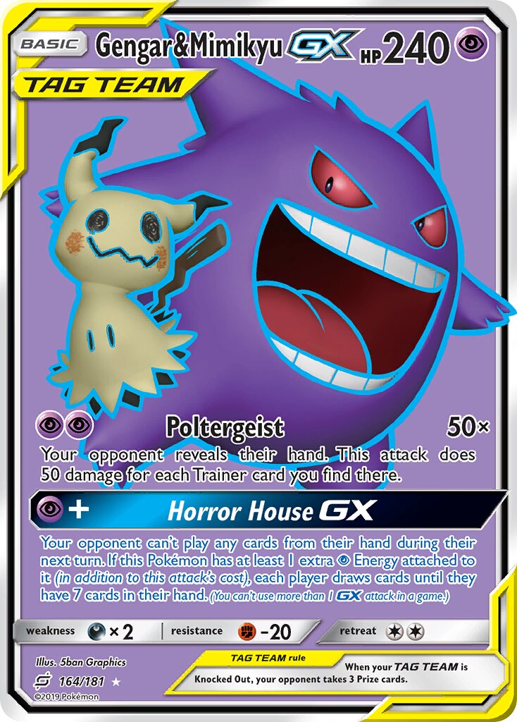 Gengar & Mimikyu-GX - 164/181 - Rare Ultra
