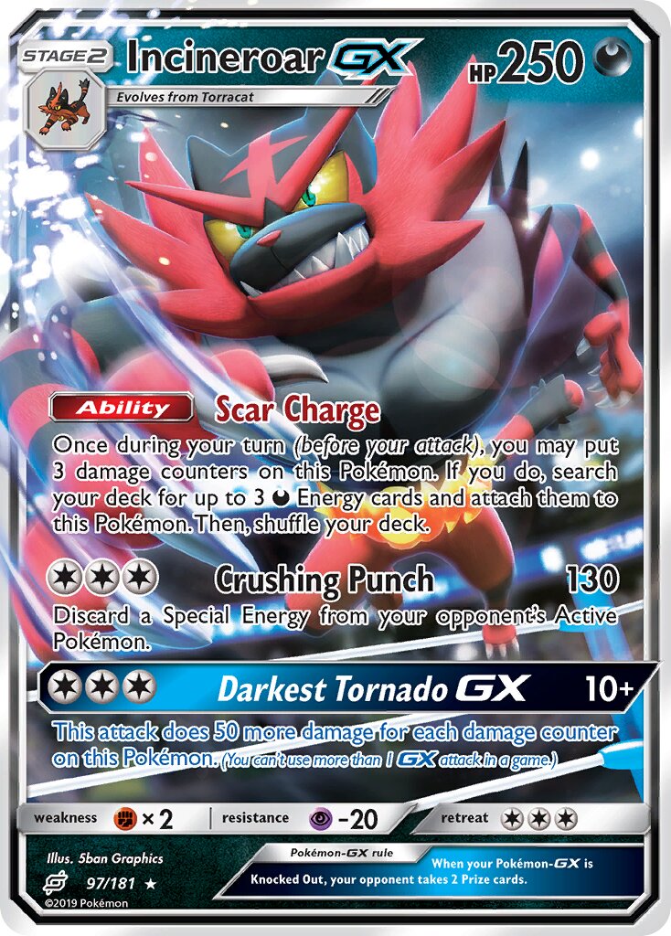 Incineroar-GX - 97/181 - Rare Holo GX